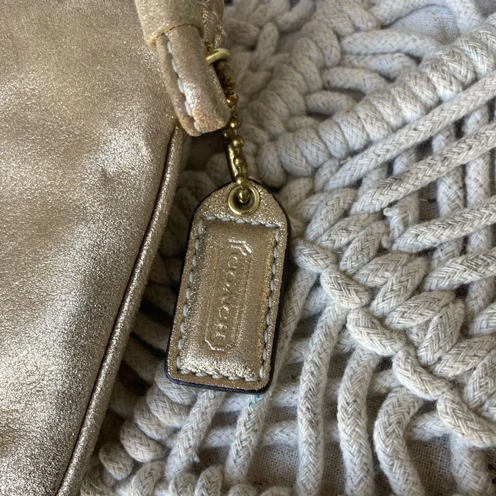 COACH Gold Metallic Wristlet